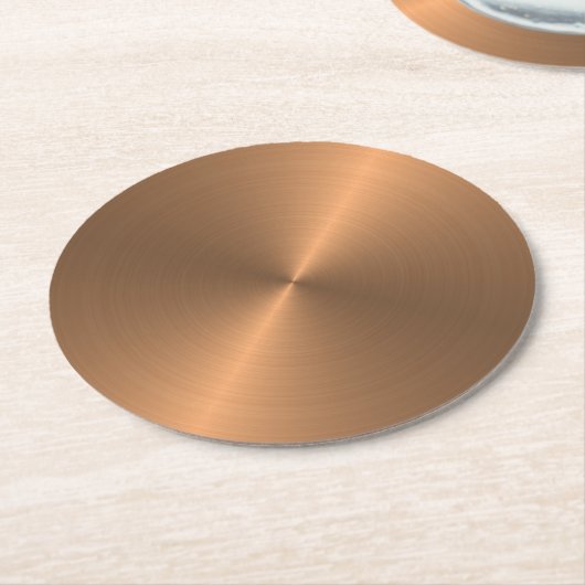 Kupfer Metal Look Circular Metallic Runder Pappuntersetzer (Angewinkelt)