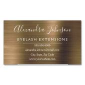 Kupfer Metallic Foil Eyelash Extensions Beauty Magnetische Visitenkarte (Vorderseite)