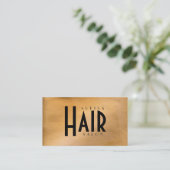 Kupfer Metallic Hair Salon Business Cards Visitenkarte (Stehend Vorderseite)