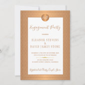 Kupfer-Metallic-Klasse Monogram-Engagement-Partei Einladung (Vorderseite)
