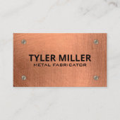 Kupfer-Metallic | Kratzmetall mit Schrauben Visitenkarte (Vorderseite)