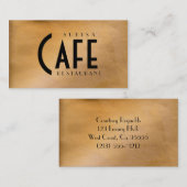 Kupfer Metallic Restaurant Business Card Visitenkarte (Vorne/Hinten)