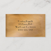 Kupfer Metallic Restaurant Business Card Visitenkarte (Rückseite)