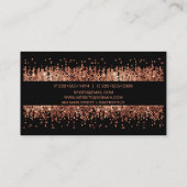 Kupfer-Metallic-Sequenzen auf schwarz-modern Visitenkarte (Rückseite)