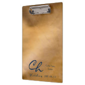 Kupfer-Metallic-Zwischenablage mit Navy Blue Text Klemmbrett (Links)