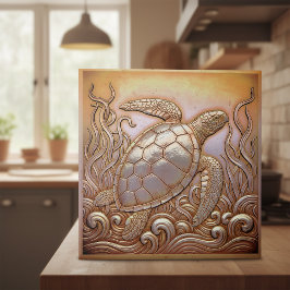 Kupfer Metallisch Irisierende Schildkröte ID1223 Fliese