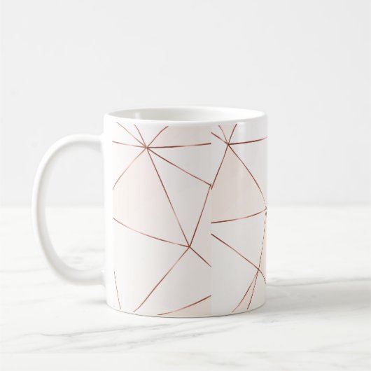 Kupfer metallische polygonale Textur mit Bronzegli Kaffeetasse (Links)