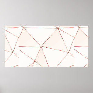 Kupfer metallische polygonale Textur mit Bronzegli Poster