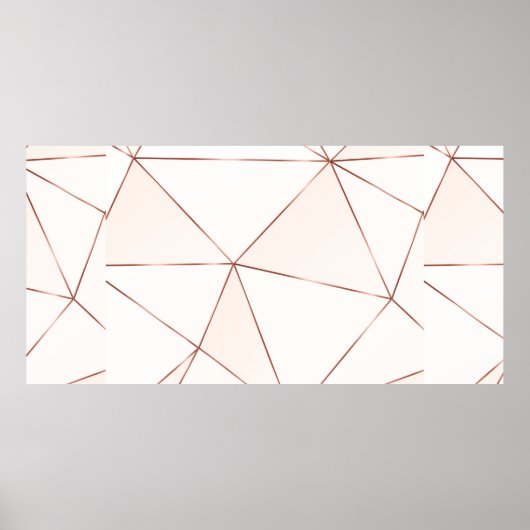 Kupfer metallische polygonale Textur mit Bronzegli Poster (Vorne)