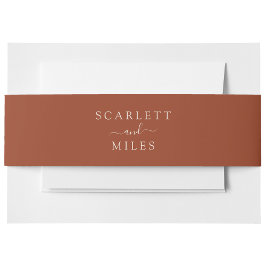 Kupfer Minimal Fall Bride Groom Name Hochzeit Einladungsbanderole