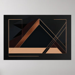 Kupfer-Minimalist-Geometrie Poster