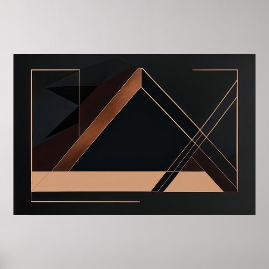 Kupfer-Minimalist-Geometrie Poster (Vorne)