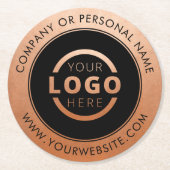 Kupfer mit eigenem Logo für Werbeaktionen Runder Pappuntersetzer (Vorderseite)