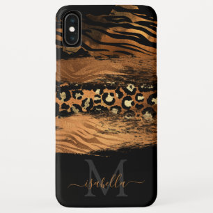 Kupfer mit monogrammiertem schwarzen Goldschriftzu Case-Mate iPhone Hülle