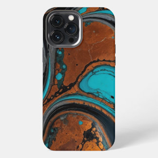 Kupfer mit türkisfarbenem abstrakt iPhone 13 pro max hülle