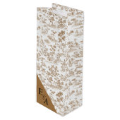 Kupfer/Mocha-Mousse-Toile Geschenktüte Für Weinflaschen (Vorderseite Schrägansicht)