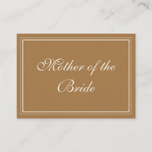 Kupfer/Mocha-Mousse-Toile Platzkarte (Vorderseite)