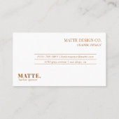 Kupfer | Modernes Elegantes Minimalistisches Beruf Visitenkarte (Rückseite)