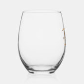 Kupfer Monogramm Minimalistisch Wein 16 oz Glas (Rechts)