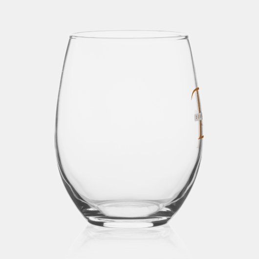 Kupfer Monogramm Minimalistisch Wein 16 oz Glas (Rechts)