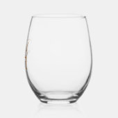 Kupfer Monogramm Minimalistisch Wein 16 oz Glas (Links)