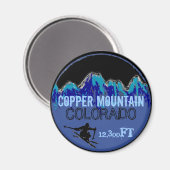 Kupfer Mountain Colorado blauer Skikartenmagnet Magnet (Vorderseite/Rückseite)