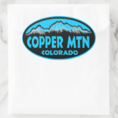 Kupfer Mountain Colorado Blue Oval Aufkleber (Tasche)