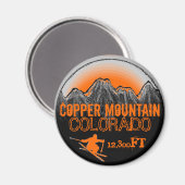 Kupfer Mountain Colorado Orange Skikartenmagnet Magnet (Vorderseite/Rückseite)