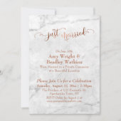 Kupfer nur heiraten Skript über weißes Marmor Einladung (Vorderseite)