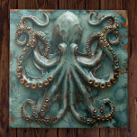 Kupfer Octopus Aquamarin Fliese<br><div class="desc">Tauchen Sie ein in den maritimen Charme unserer faszinierenden Kupfer Octopus Aquamarine Keramik Tile. Diese Kachel ist mit feinen Details gestaltet und zeichnet sich durch einen auffallenden Kupfertopus vor einem Hintergrund von aquamarinen, ruhigen Farbtönen aus, der den Meerestiefen ähnelt. Diese Kachel ist perfekt geeignet, um eine Touch von nautischer Eleganz...</div>