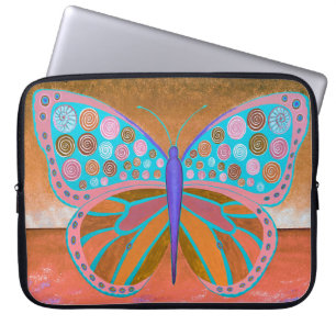 Kupfer-Ozean-Schmetterling-Laptop-Sieb Laptopschutzhülle