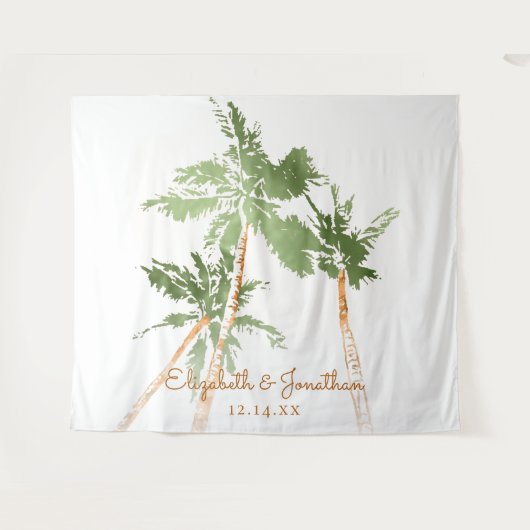 Kupfer Palms Beach Hochzeitsstand Foto Hintergrund Wandteppich (Vorderseite (Horizontal))