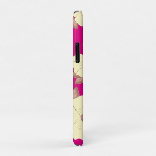 Kupfer Pastellgelbe Blüte auf Fuchsienuntergrund Case-Mate iPhone Hülle (Hinten/Rechts)