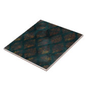 Kupfer Patina Damask Wasserfarbmuster Fliese (Seite)