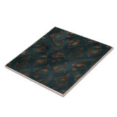 Kupfer Patina Damask Wasserfarbmuster Fliese (Seite)