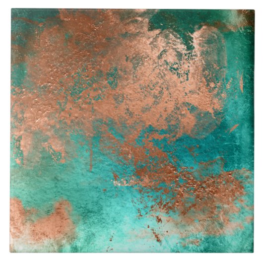 Kupfer Patina-Distressed Fliese (Vorderseite)