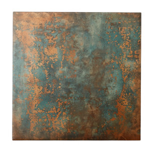 Kupfer-Patina-Metall-Optik Rustikal  Fliese