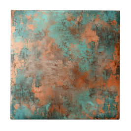 Kupfer Patina Metallic Rustikal Fliese