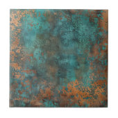 Kupfer Patina Metallic Rustikal Fliese (Vorderseite)