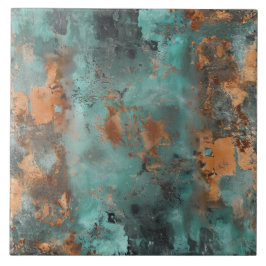 Kupfer Patina Metallic Rustikal Fliese