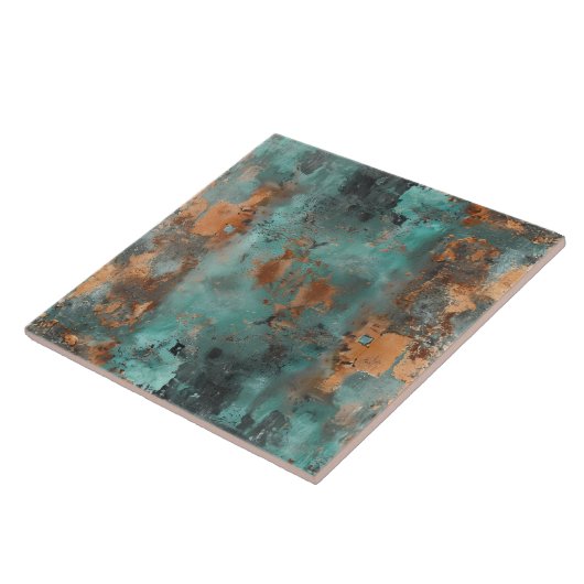 Kupfer Patina Metallic Rustikal Fliese (Seite)