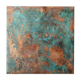 Kupfer Patina Metallic Rustikal Fliese