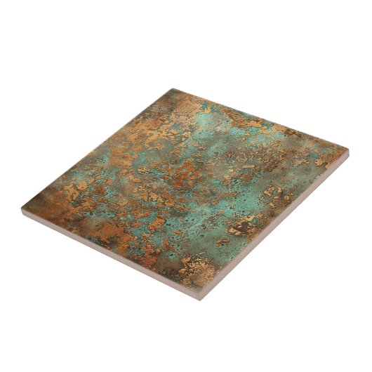 Kupfer Patina Metallic Rustikal Fliese (Seite)