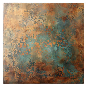 Kupfer Patina Metallic Rustikalisch Fliese