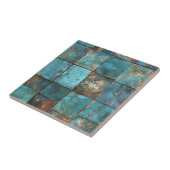 Kupfer-Patina mit distressed-Effekt  Fliese (Seite)