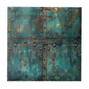 Kupfer-Patina mit distressed-Effekt Fliese
