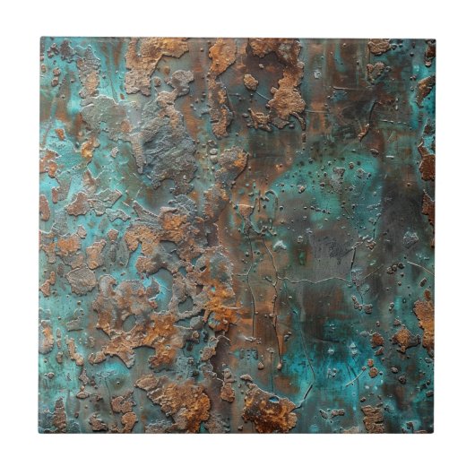 Kupfer-Patina mit distressed-Effekt Fliese (Vorderseite)