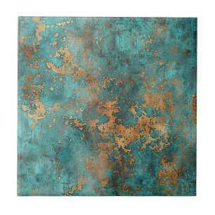Kupfer-Patina mit distressed-Effekt Fliese