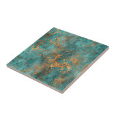 Kupfer-Patina mit distressed-Effekt  Fliese (Seite)