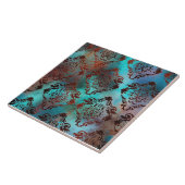 Kupfer Patina rostete Damask Fliese (Seite)